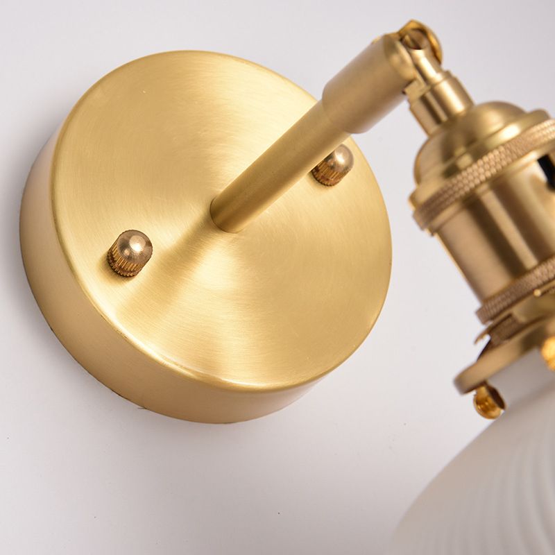 Arisha Vintage Column Ceramic Vanity Light, White, Bedroom - Lamp Copper