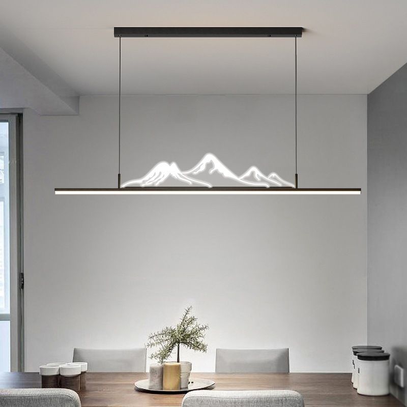 Arisha Designer Mountain Shape LED Pendant Light, Black/Gold - Lamp Copper