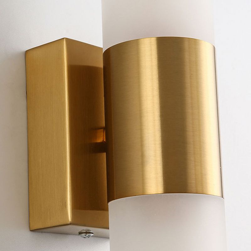 Arisha Modern Double Headed Metal Glass Vanity Wall Lamp, Black/Gold - Lamp Copper