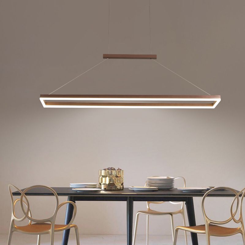 Gloen Modern Rectangular Hanging Pendant Light, Gold/Coffee - Lamp Copper