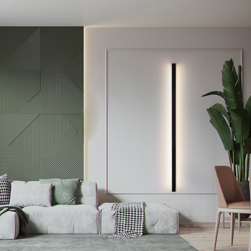 Gravo Minimalist Linear Metal/Acrylic Wall Lamp, Gold/Black/White - Lamp Copper