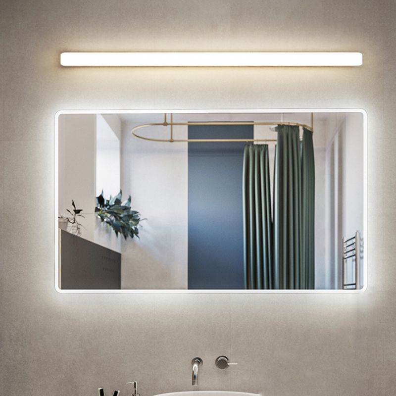 Arisha Simple White Bar Mirror Front Vanity Wall Lamp, Acrylic - Lamp Copper