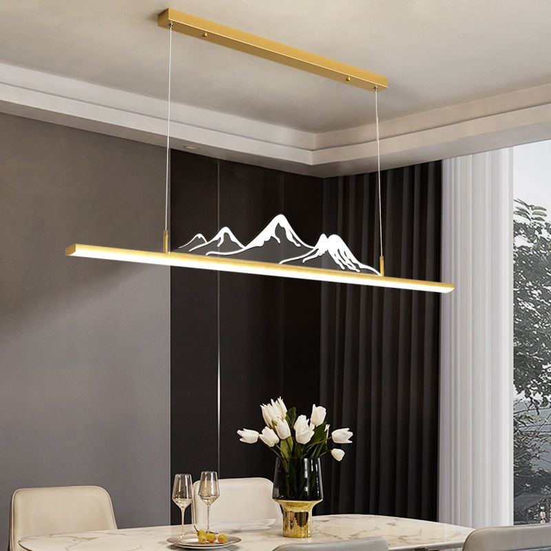 Arisha Designer Mountain Shape LED Pendant Light, Black/Gold - Lamp Copper