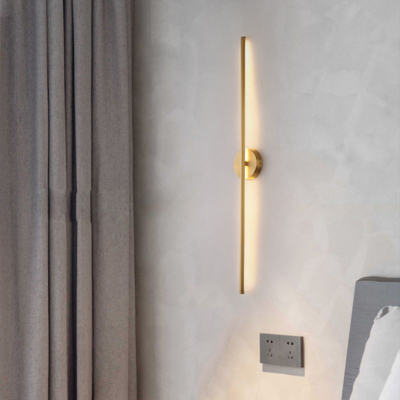 Fauro Modern Linear Metal&Silica Gel Wall Mount Lamps, Gold - Lamp Copper