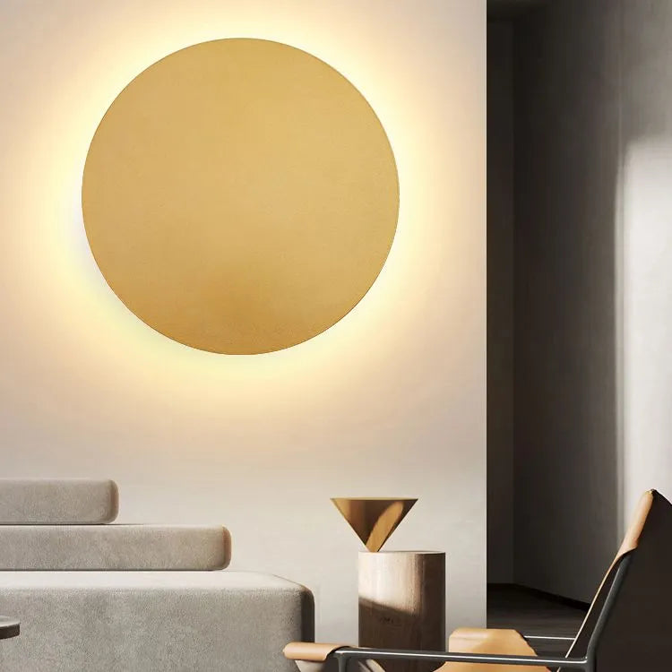 Arisha Minimalist Round Wall Mounted Lamp, Metal, Bedside/Living Room - Lamp Copper