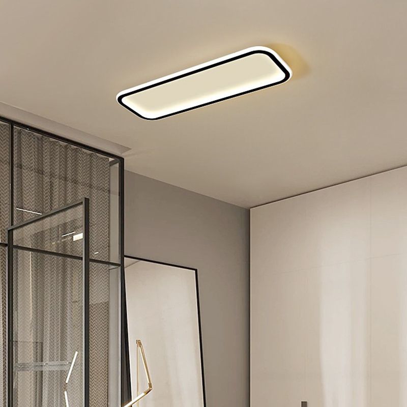 Arisha Minimalist Flush Mount Black Frame Rectangular Ceiling Light - Lamp Copper