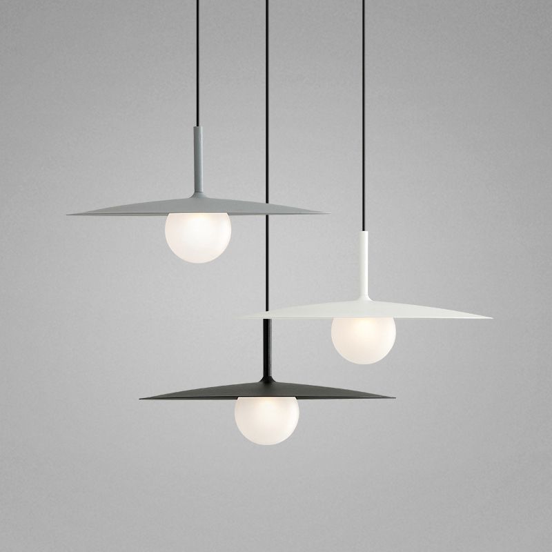 Arisha Modern Dish-shaped Metal Pendant Light, Black/White/Grey - Lamp Copper