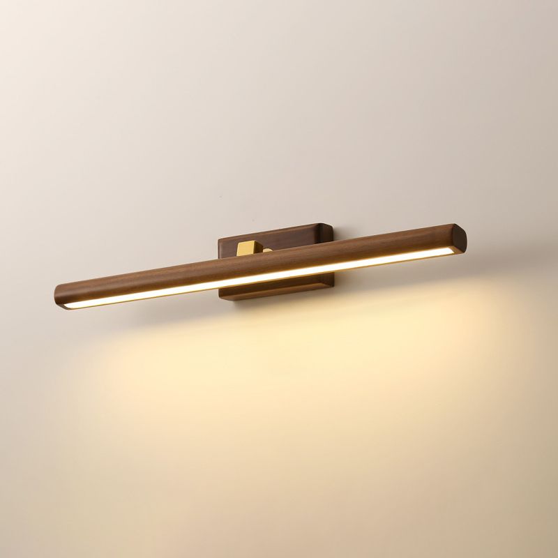 Muto Vanity Rotatable Mirror Front Vanity Wall Lamp, Wood - Lamp Copper