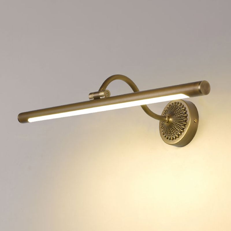 Tiffany Black Adjustable Reading Spotlight Wall Lamp, Metal/Wood - Lamp Copper