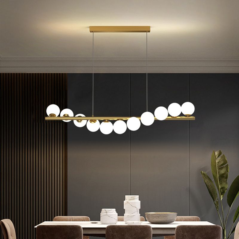 Valentina Nordic Linear LED Pendant Light, 7/9/11 Heads - Lamp Copper