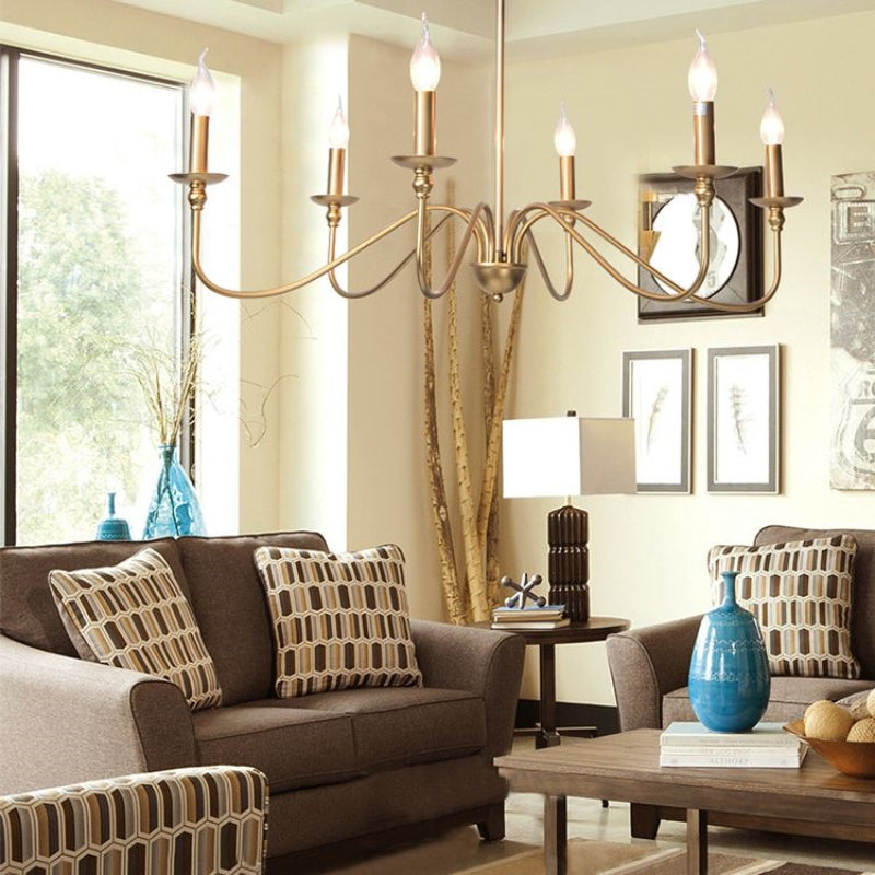 Orix Retro Vintage Candle Metal Chandelier - Lamp Copper