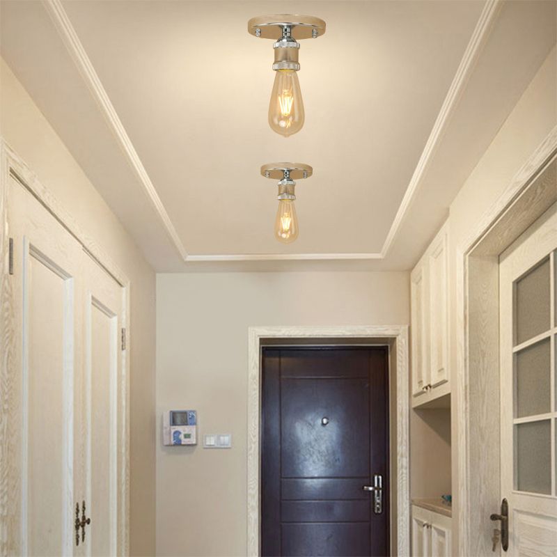 Silva Retro Vintage Bulb Semi-Flush Mount Ceiling Light - Lamp Copper
