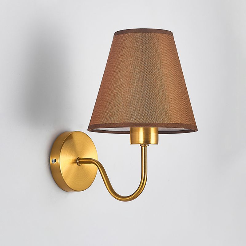 Tiffany Nordic Fabric Metal Vanity Wall Lamp, Black/White/Coffee/Flaxen - Lamp Copper