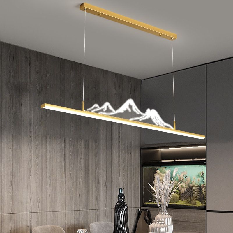 Arisha Designer Mountain Shape LED Pendant Light, Black/Gold - Lamp Copper