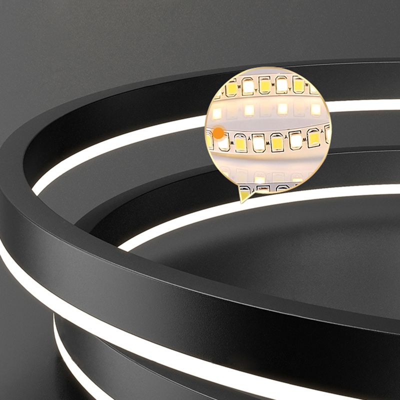 Arisha 3-Rings Black Black Modern Pendant Light - Lamp Copper