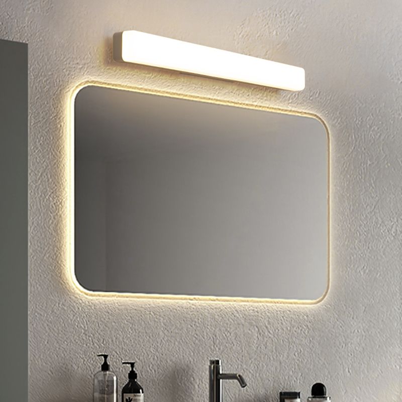 Arisha Simple White Bar Mirror Front Vanity Wall Lamp, Acrylic - Lamp Copper