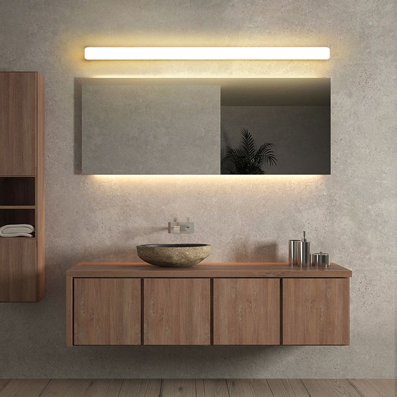 Arisha Simple White Bar Mirror Front Vanity Wall Lamp, Acrylic - Lamp Copper