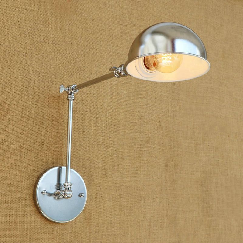 Epoch Wall Lamp Dome Minimalist, Adjustable Metal, Silver, Bedroom - Lamp Copper
