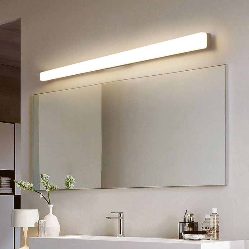 Arisha Simple White Bar Mirror Front Vanity Wall Lamp, Acrylic - Lamp Copper