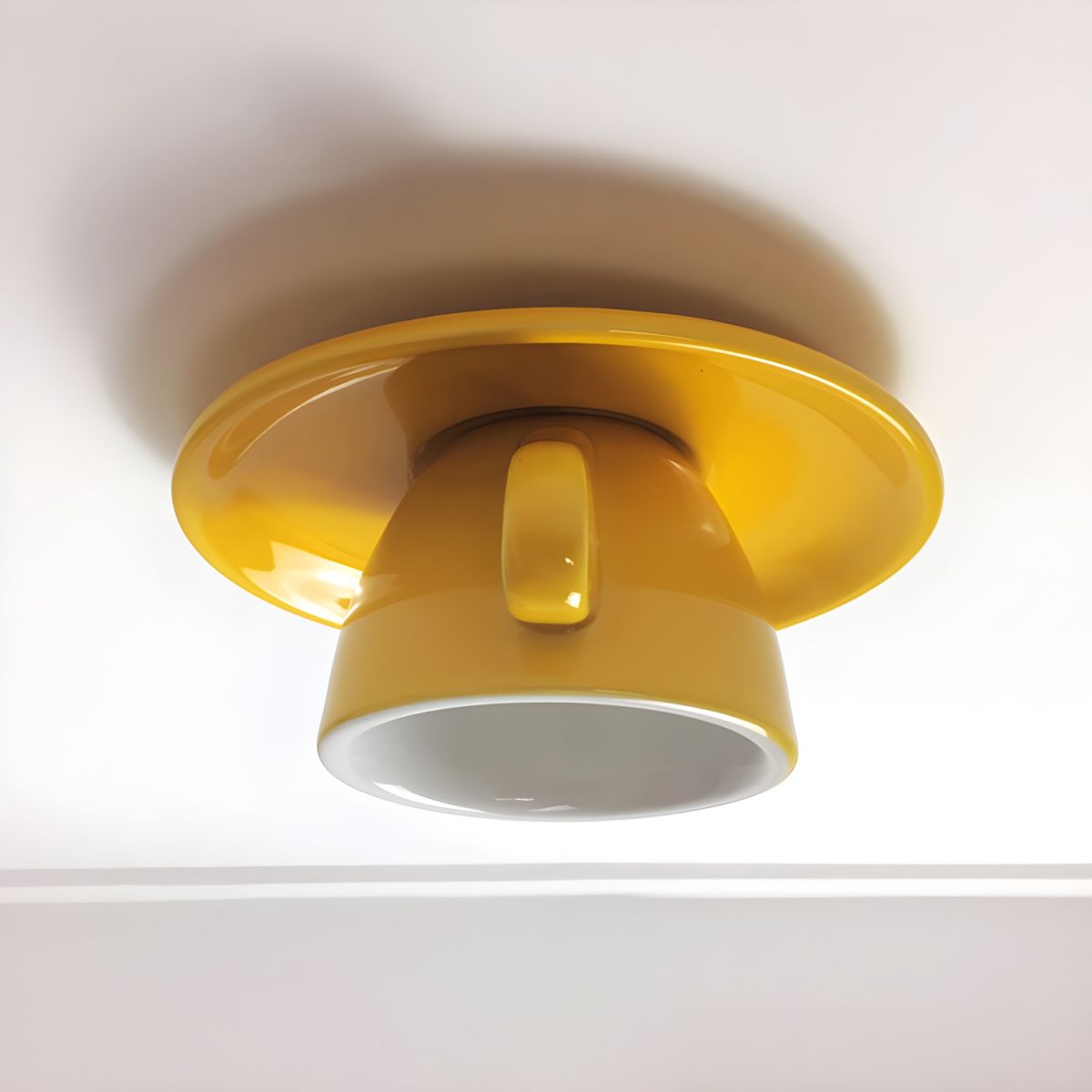 Aria Modern Coffee Cups Ceramic Flush Ceiling Lighting - Lamp Copper