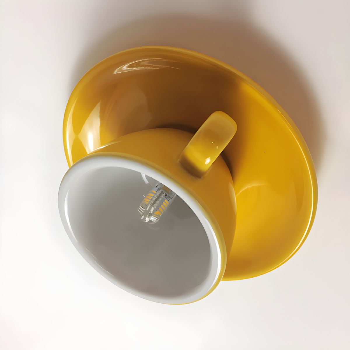 Aria Modern Coffee Cups Ceramic Flush Ceiling Lighting - Lamp Copper