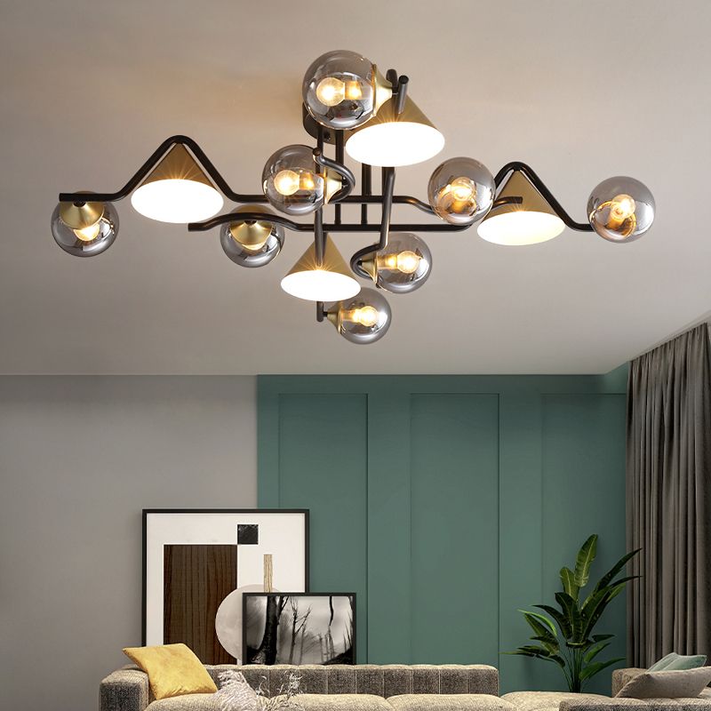 Arisha Design LED Flush Mount Ceiling Light Bedroom/Living Room - Lamp Copper