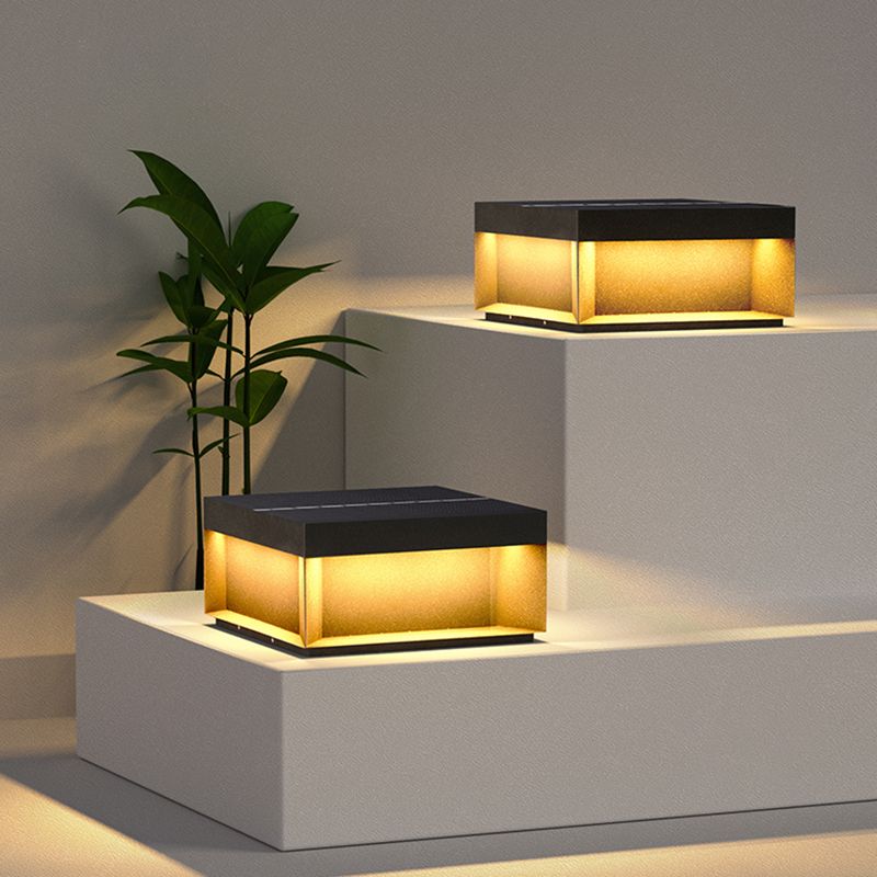 Elow Outdoor Post Lamps Modern Square Solar - Lamp Copper