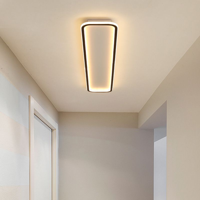 Arisha Minimalist Flush Mount Black Frame Rectangular Ceiling Light - Lamp Copper