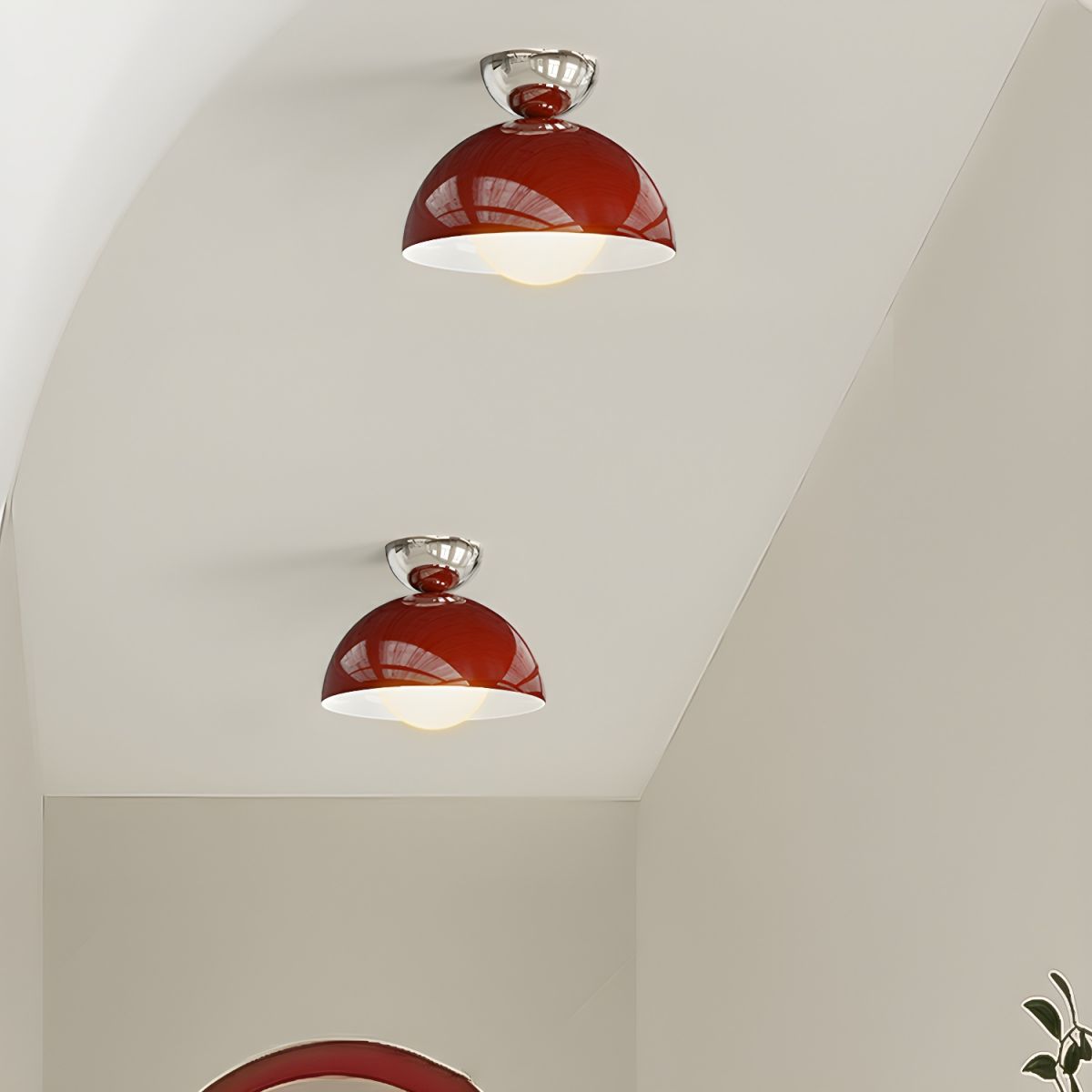 Valentina Simple Modern LED Flush Mount Ceiling Light Metal Balcony - Lamp Copper