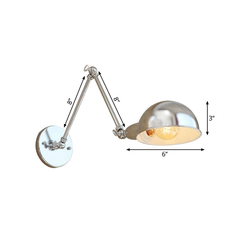 Epoch Wall Lamp Dome Minimalist, Adjustable Metal, Silver, Bedroom - Lamp Copper