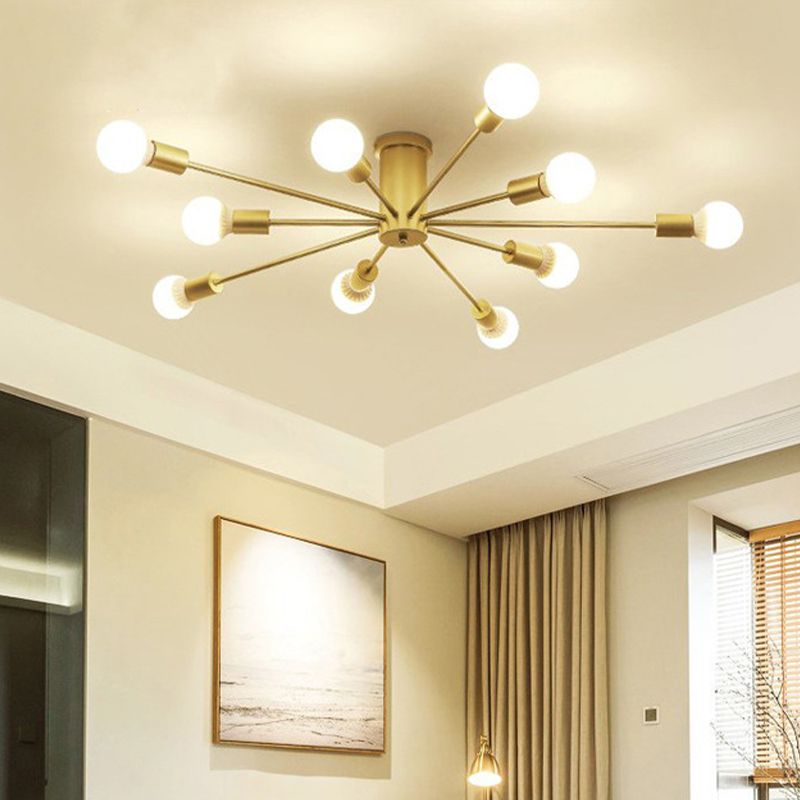 Valentina Modern Globe Bubble Flush Mount Ceiling Light - Lamp Copper