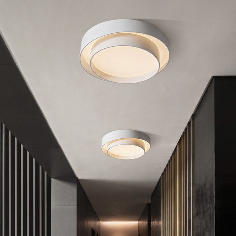 Arux Nordic Art Deco Circular Flush Mount Ceiling Light - Lamp Copper