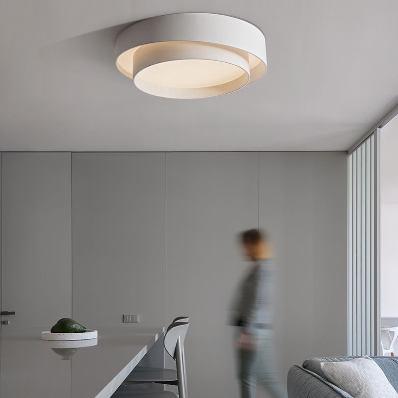 Arux Nordic Art Deco Circular Flush Mount Ceiling Light - Lamp Copper