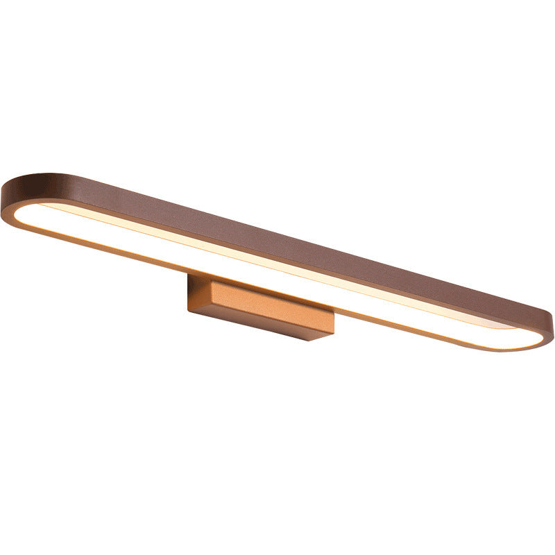 Luxa Modern Metal Wall Lamp Mirror Front, Curved, Black/Coffee - Lamp Copper