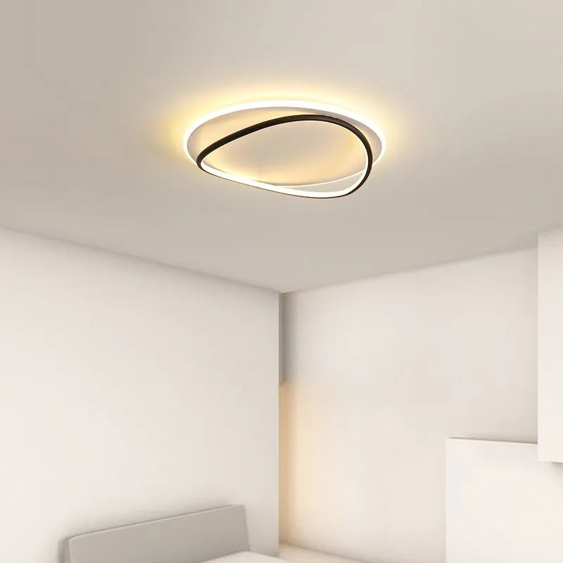 Arisha Minimalist Ring Modernom Flush Mount Ceiling Light - Lamp Copper