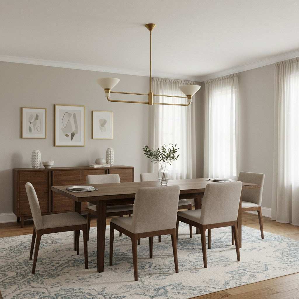 Tallow Modern 2 Light Linear Chandelier  Dining Room
