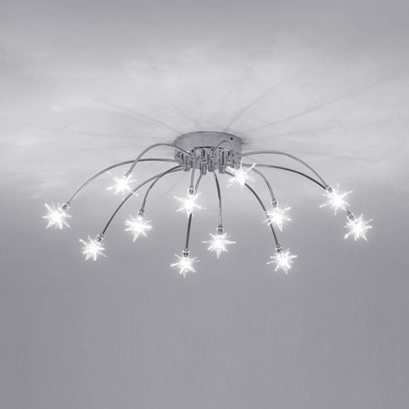 Arisha Art Deco Starry Flush Mount Ceiling Light - Lamp Copper