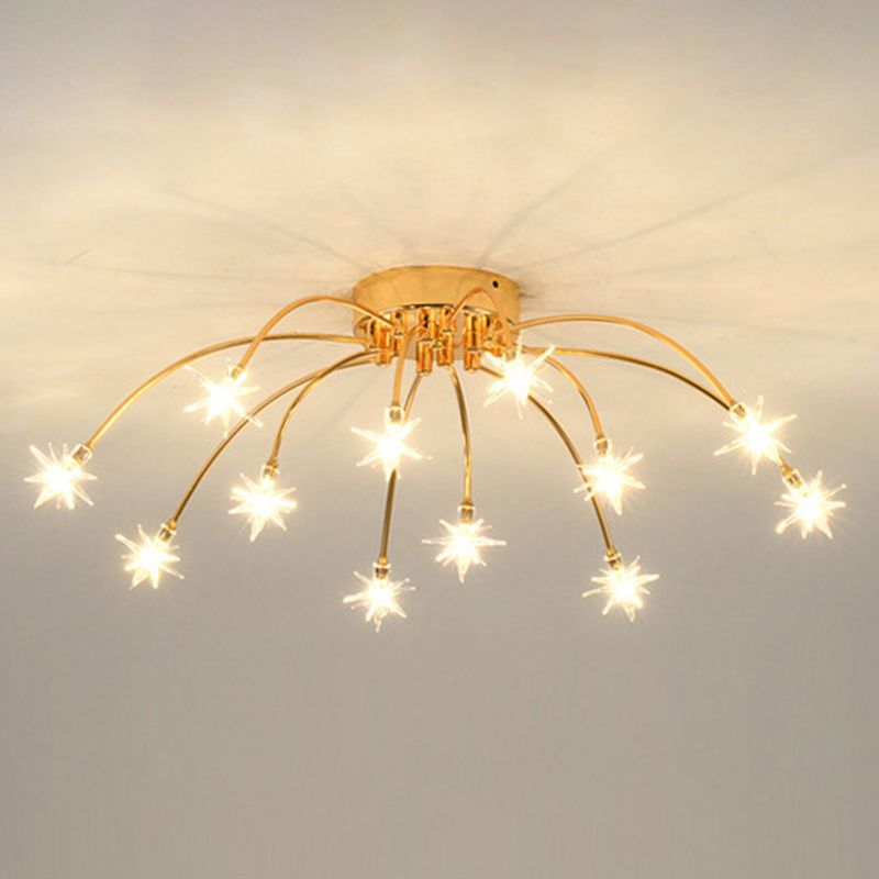 Arisha Art Deco Starry Flush Mount Ceiling Light - Lamp Copper