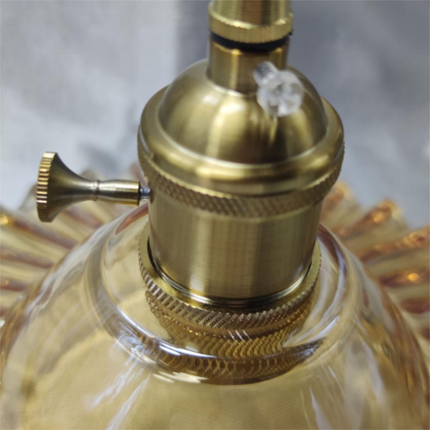 Valentina Retro LED Pendant Light Colourful Glass/Metal Flower Dining Room - Lamp Copper