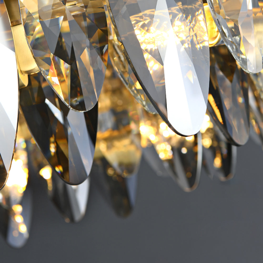 Kristy Modern Annular Metal Crystal Pendant Light,Gold - Lamp Copper