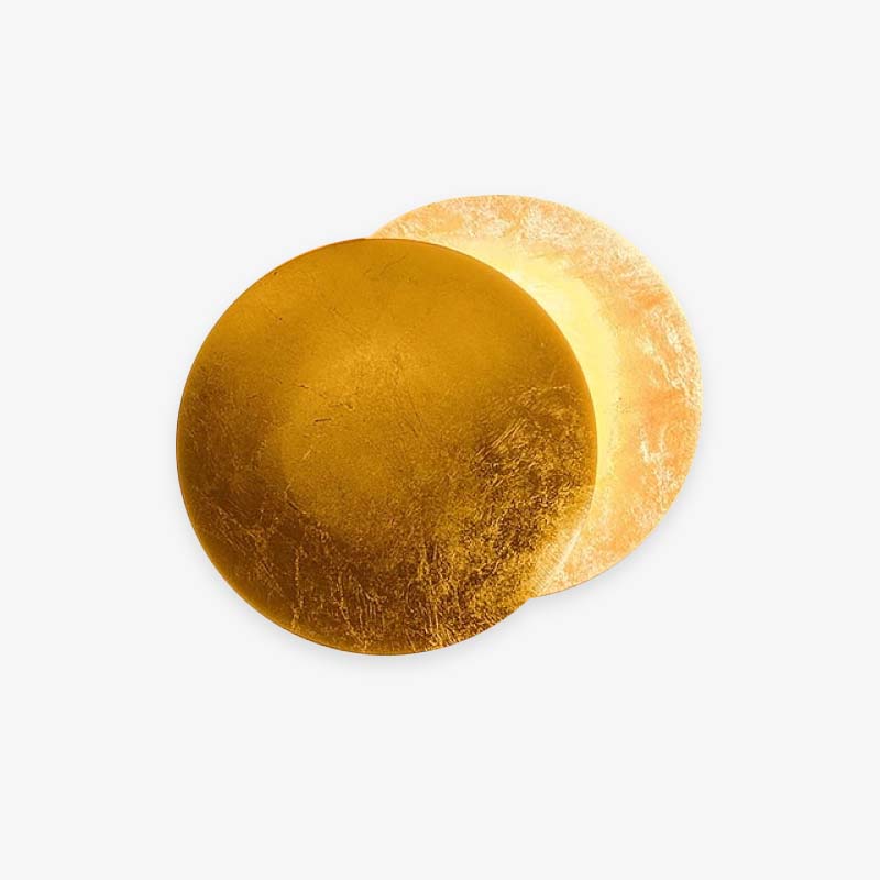 Arisha Modern Minimalist Round Moon Eclipse Wall Lamp - Lamp Copper
