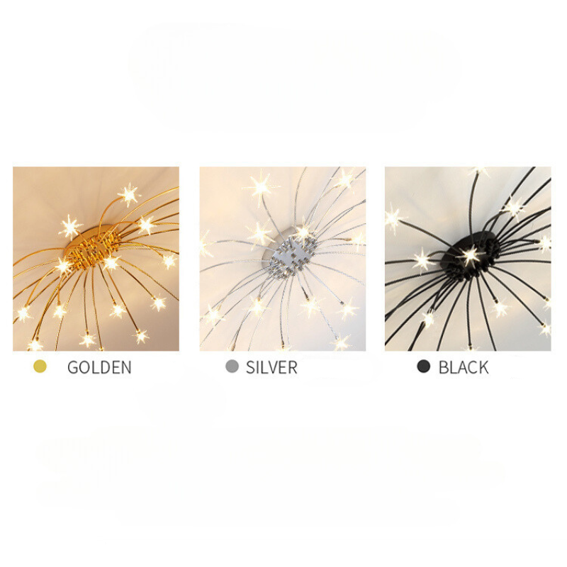 Arisha Art Deco Starry Flush Mount Ceiling Light - Lamp Copper