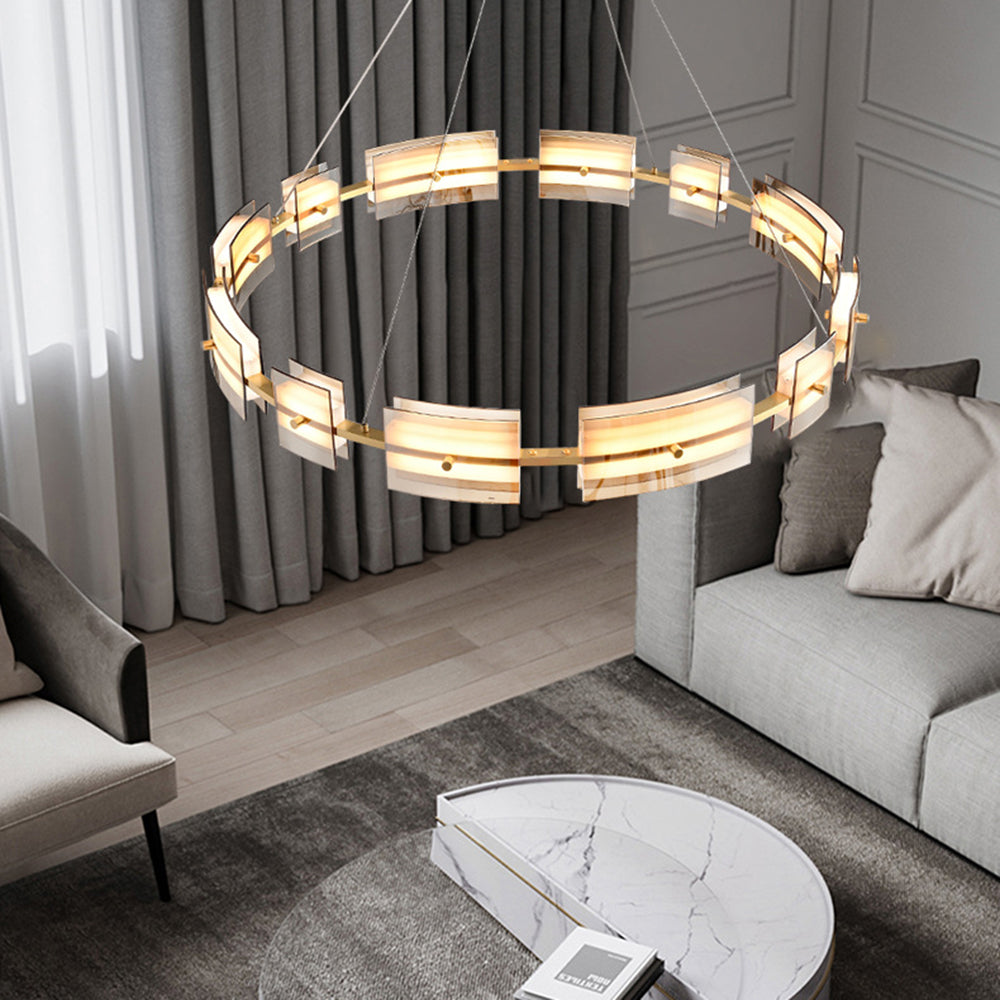 Arisha Minimalist Ring Metal Pendant Light,Black/Gold - Lamp Copper