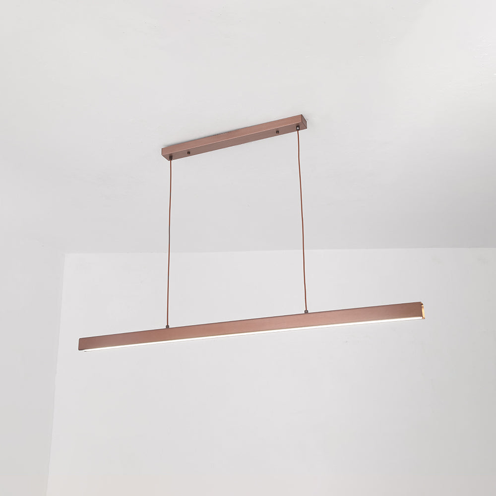 Thala Modern Linear Metal LED Pendant Light Black/Brown - Lamp Copper