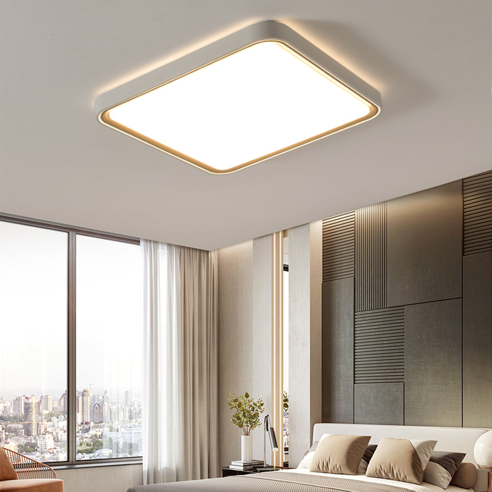 Arisha Minimalist Round/Square Metal/Acrylic Flush Mount Ceiling Light, Gold - Lamp Copper