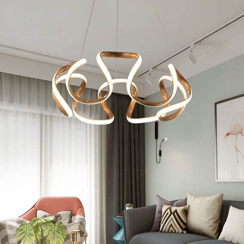 Clyra Modern Irregular Flower Pendant Light, 3 Colors - Lamp Copper