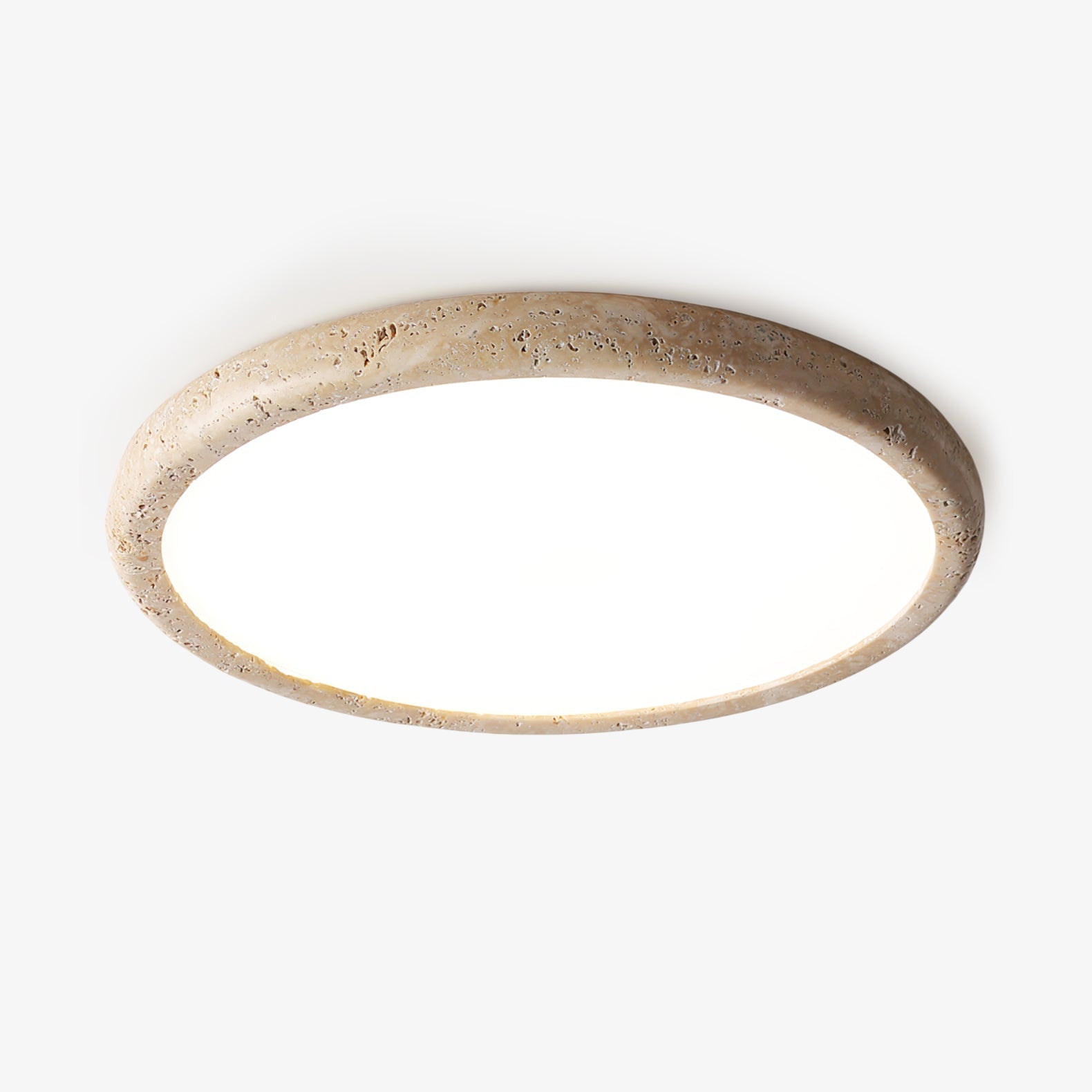 Aurrina Ring Frame Travertine Ceiling Light - Lamp Copper