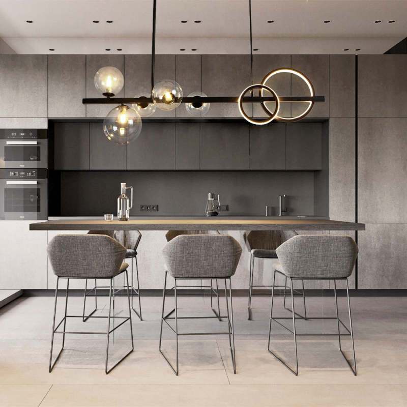 Arisha Pendant Light Bubble Circle Modern Black/Gold, Bedroom - Lamp Copper