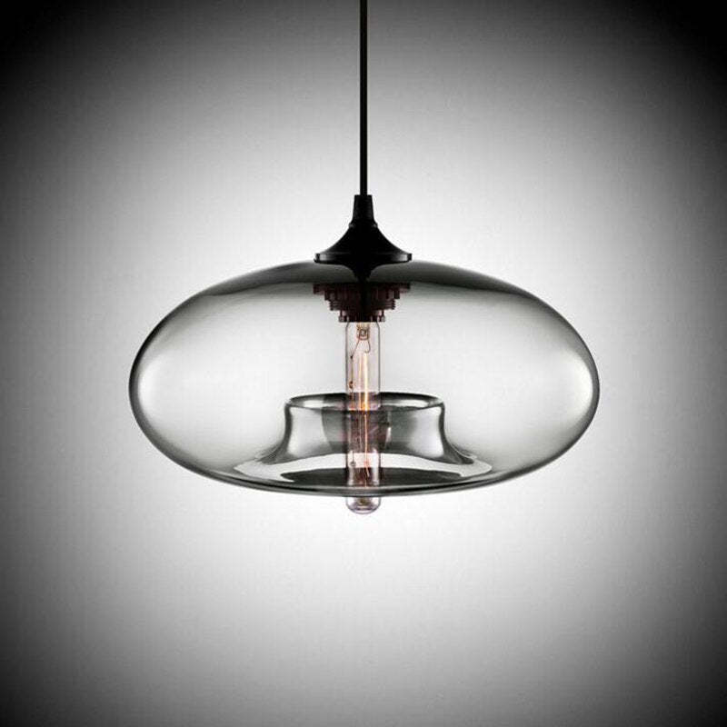 Valentina Modern Bread Shaped Glass Pendant Light, 6 Colour - Lamp Copper