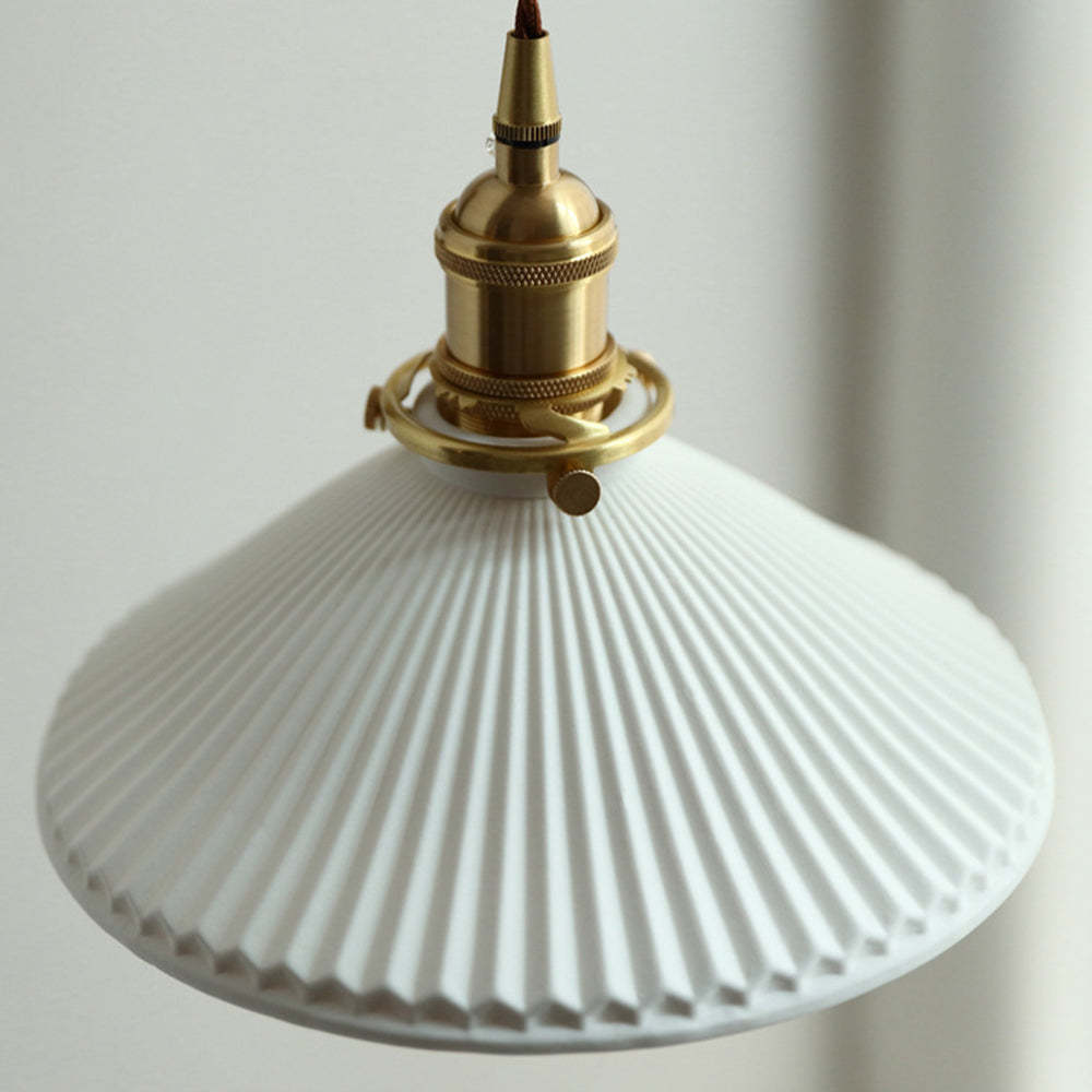 Muto Vintage Dome Ceramic/Wood Wall Lamp, Walnut/Wood/Clear - Lamp Copper